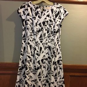 Michael Kors Black and White Abstract Dress
